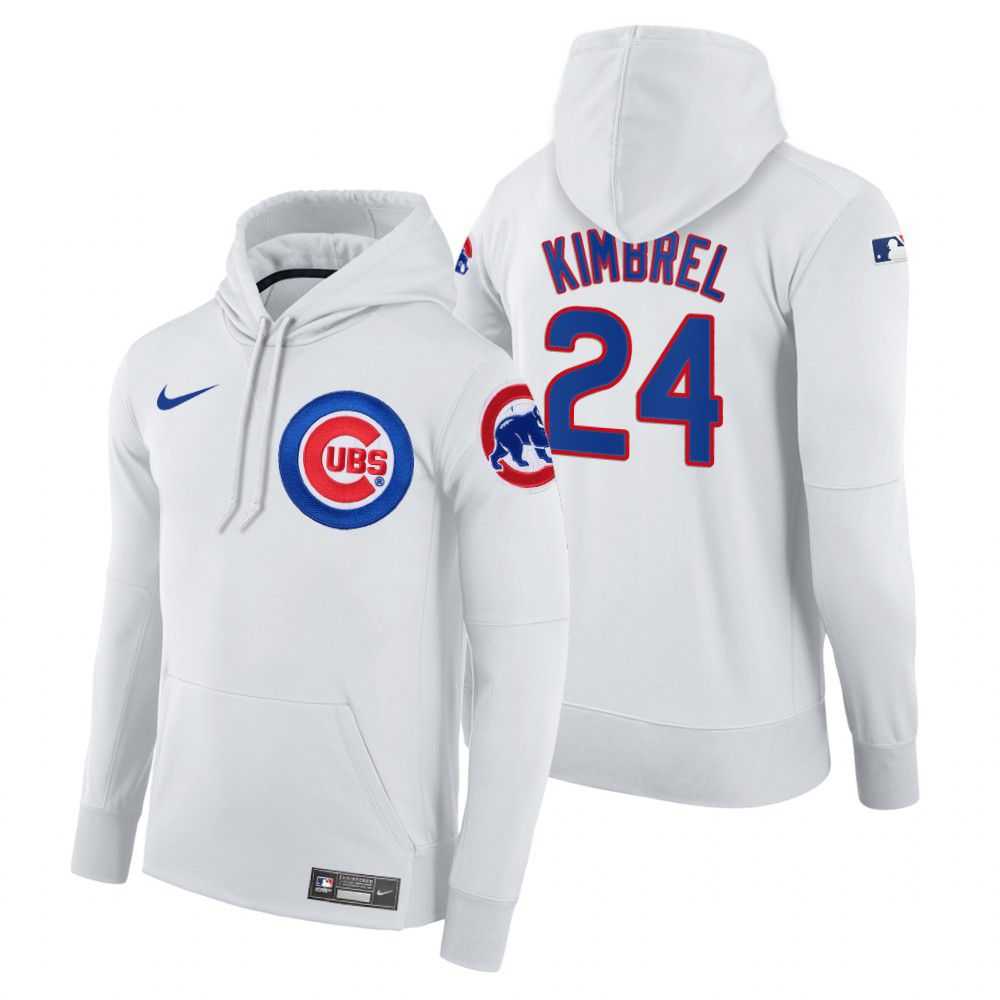 Men Chicago Cubs 24 Kimbrel white home hoodie 2021 MLB Nike Jerseys